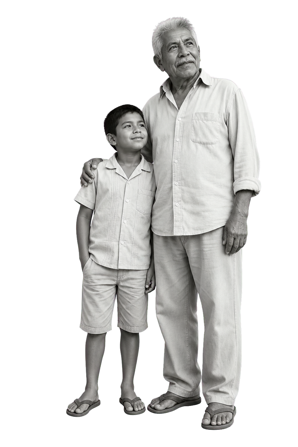 Un niño y una persona mayor representan la memoria y el futuro de Acapulco